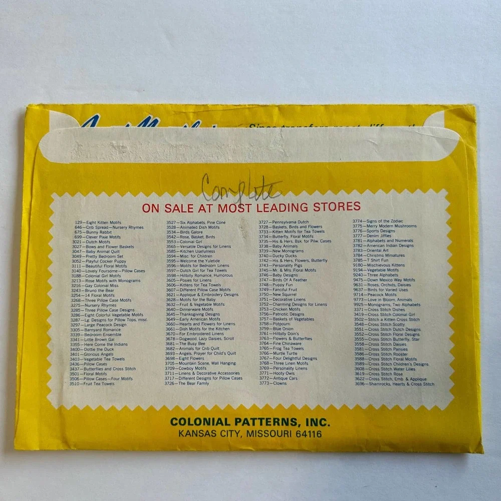 Vintage Aunt Martha's Hot Iron Transfers #3400 Dottie The Duck‎